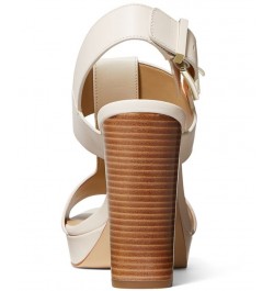 Women's Becker T-Strap Slingback Platform Sandals Tan/Beige $44.55 Shoes