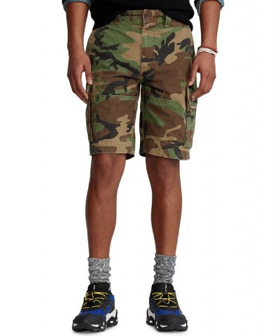 Men's 10.5" Relaxed Fit Camouflage Cotton Cargo Shorts Green $45.00 Shorts