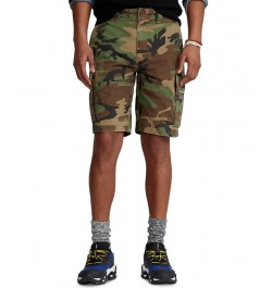 Men's 10.5" Relaxed Fit Camouflage Cotton Cargo Shorts Green $45.00 Shorts