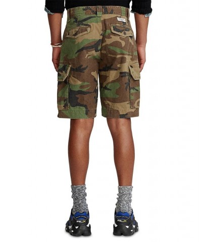 Men's 10.5" Relaxed Fit Camouflage Cotton Cargo Shorts Green $45.00 Shorts