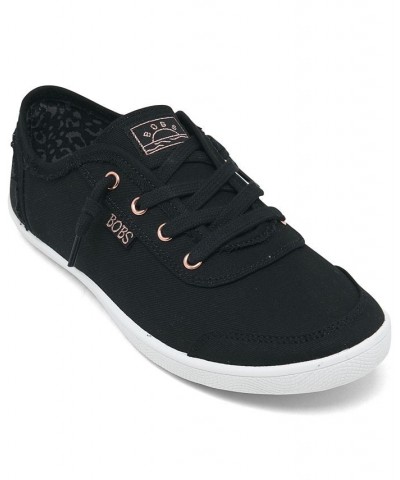 Women's BOBS-B Cute Lace Casual Sneakers Black $22.95 Shoes