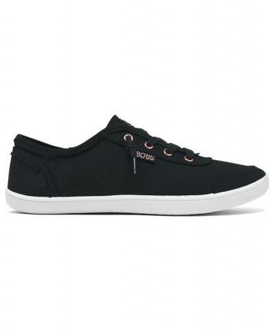 Women's BOBS-B Cute Lace Casual Sneakers Black $22.95 Shoes