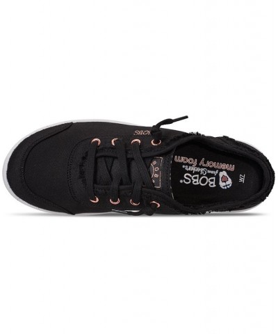 Women's BOBS-B Cute Lace Casual Sneakers Black $22.95 Shoes