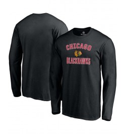 Men's Black Chicago Blackhawks Team Victory Arch Long Sleeve T-shirt $17.00 T-Shirts