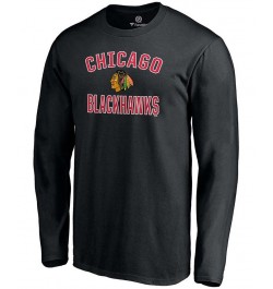 Men's Black Chicago Blackhawks Team Victory Arch Long Sleeve T-shirt $17.00 T-Shirts