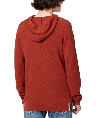 Men's Wihut Contrasting Cuffs Hoodie Red $14.53 Sweatshirt