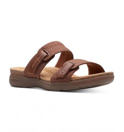 Women's April Dusk Slip-On Slide Sandals Tan/Beige $43.68 Shoes