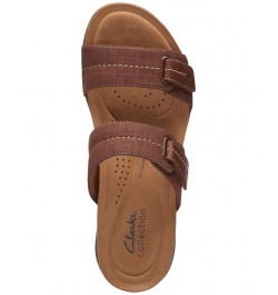 Women's April Dusk Slip-On Slide Sandals Tan/Beige $43.68 Shoes