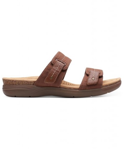 Women's April Dusk Slip-On Slide Sandals Tan/Beige $43.68 Shoes