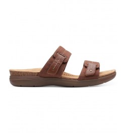 Women's April Dusk Slip-On Slide Sandals Tan/Beige $43.68 Shoes