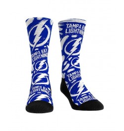 Men's and Women's Socks Tampa Bay Lightning Allover Logo and Paint Crew Socks $17.69 Socks