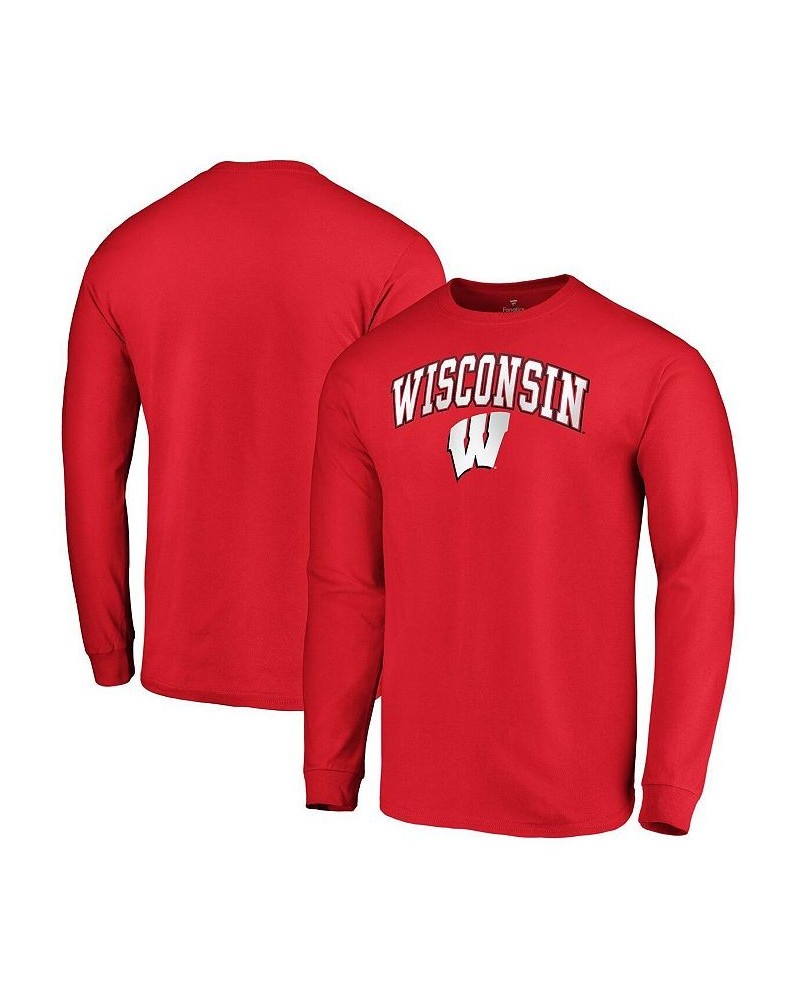 Men's Branded Red Wisconsin Badgers Campus Long Sleeve T-shirt $14.00 T-Shirts