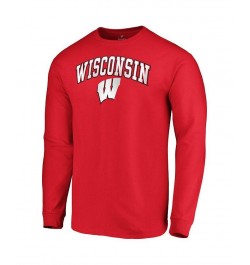 Men's Branded Red Wisconsin Badgers Campus Long Sleeve T-shirt $14.00 T-Shirts