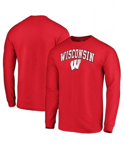 Men's Branded Red Wisconsin Badgers Campus Long Sleeve T-shirt $14.00 T-Shirts