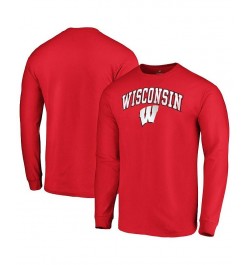 Men's Branded Red Wisconsin Badgers Campus Long Sleeve T-shirt $14.00 T-Shirts