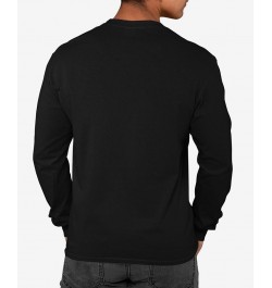 Men's Grim Reaper Word Art Long Sleeve T-shirt Black $20.79 T-Shirts