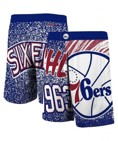 Men's Royal Philadelphia 76ers Hardwood Classics Jumbotron Sublimated Shorts $41.59 Shorts