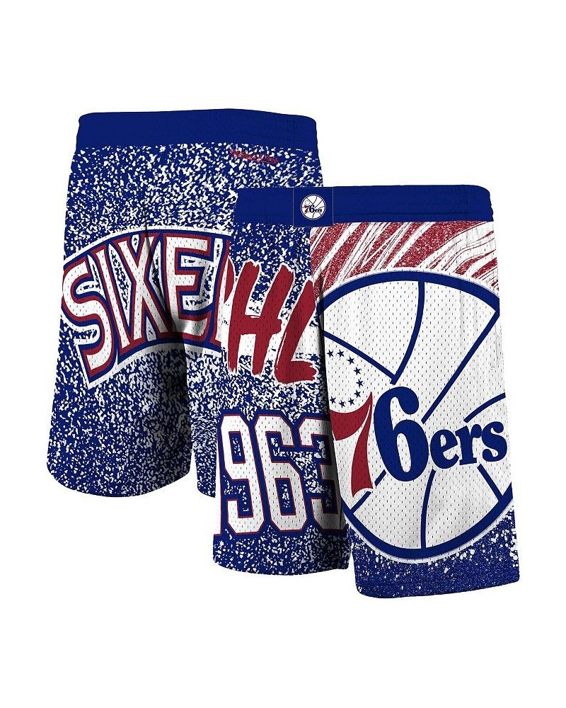 Men's Royal Philadelphia 76ers Hardwood Classics Jumbotron Sublimated Shorts $41.59 Shorts