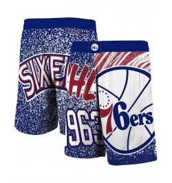 Men's Royal Philadelphia 76ers Hardwood Classics Jumbotron Sublimated Shorts $41.59 Shorts