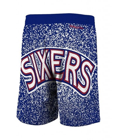 Men's Royal Philadelphia 76ers Hardwood Classics Jumbotron Sublimated Shorts $41.59 Shorts