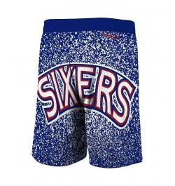 Men's Royal Philadelphia 76ers Hardwood Classics Jumbotron Sublimated Shorts $41.59 Shorts