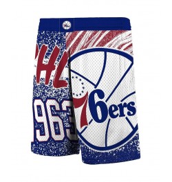 Men's Royal Philadelphia 76ers Hardwood Classics Jumbotron Sublimated Shorts $41.59 Shorts