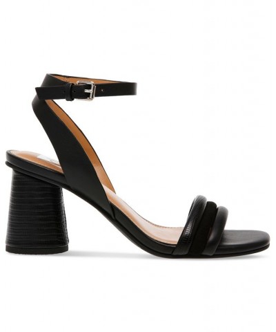 Women's Fleck Two-Piece Ankle-Strap City Sandals Black $42.66 Shoes