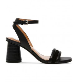 Women's Fleck Two-Piece Ankle-Strap City Sandals Black $42.66 Shoes