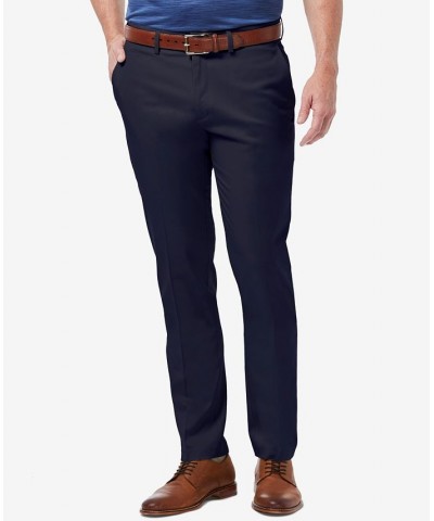 Men's Premium No Iron Khaki Slim-Fit Flat Front Pants Blue $23.10 Pants