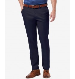 Men's Premium No Iron Khaki Slim-Fit Flat Front Pants Blue $23.10 Pants