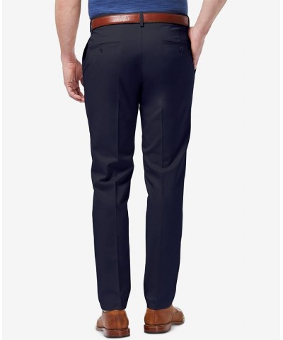 Men's Premium No Iron Khaki Slim-Fit Flat Front Pants Blue $23.10 Pants