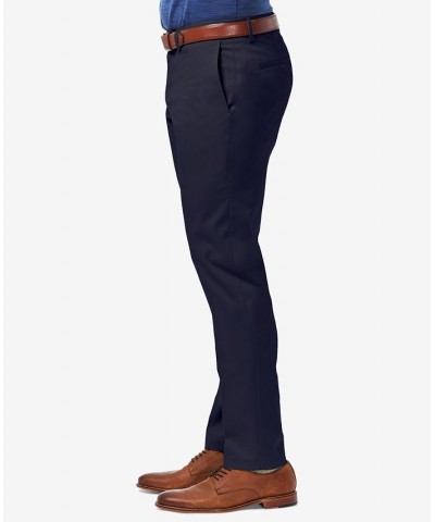 Men's Premium No Iron Khaki Slim-Fit Flat Front Pants Blue $23.10 Pants