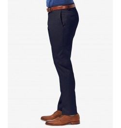 Men's Premium No Iron Khaki Slim-Fit Flat Front Pants Blue $23.10 Pants