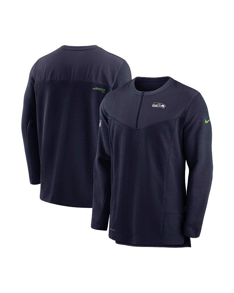 Men's College Navy Seattle Seahawks Sideline Half-Zip UV Performance Jacket $48.00 Jackets