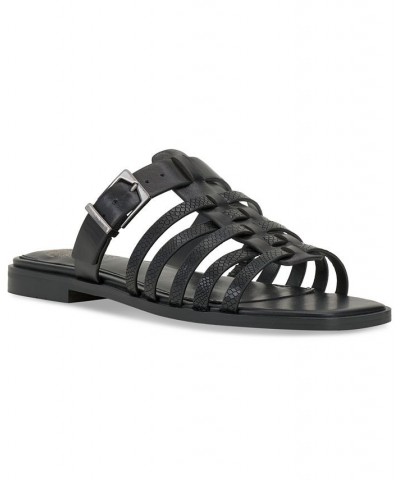 Lemenda Slip-On Flat Fisherman Sandals Black $47.96 Shoes