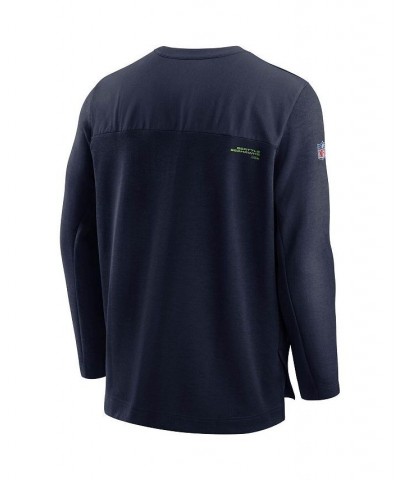 Men's College Navy Seattle Seahawks Sideline Half-Zip UV Performance Jacket $48.00 Jackets