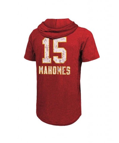 Men's Threads Patrick Mahomes Red Kansas City Chiefs Super Bowl LVII Name and Number Tri-Blend Short Sleeve Hoodie T-shirt $3...