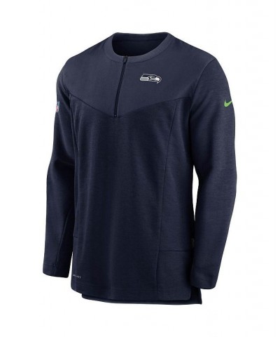 Men's College Navy Seattle Seahawks Sideline Half-Zip UV Performance Jacket $48.00 Jackets