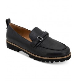 Women's Eugene Lug Bit Buckle Loafer Flats Black $68.70 Shoes