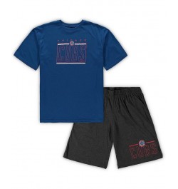 Men's Royal, Heathered Charcoal Chicago Cubs Big and Tall T-shirt and Shorts Sleep Set $32.00 Pajama