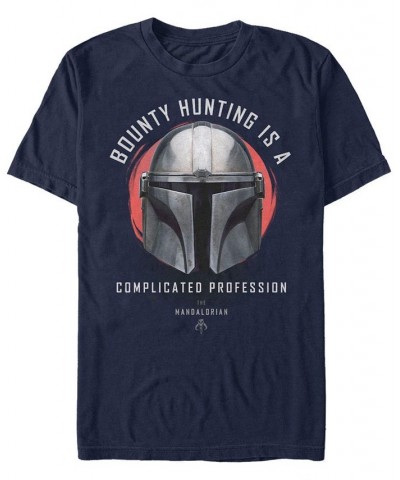 Star Wars The Mandalorian a Complicated Profession Portrait Short Sleeve Men's T-shirt Blue $15.05 T-Shirts