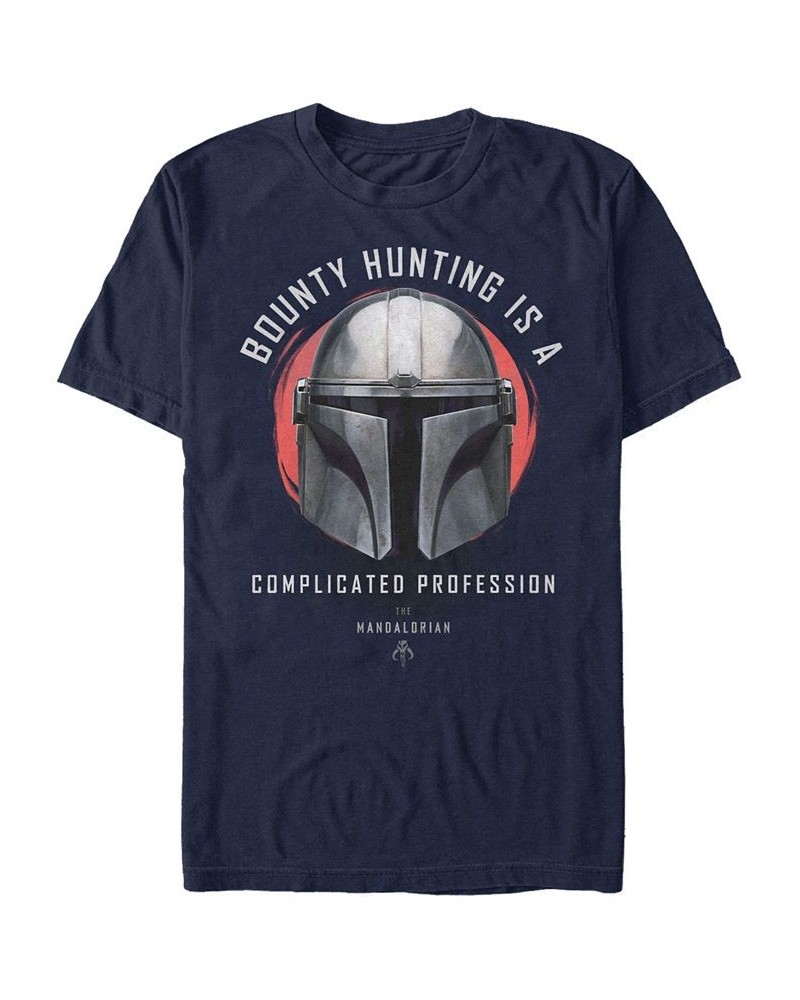 Star Wars The Mandalorian a Complicated Profession Portrait Short Sleeve Men's T-shirt Blue $15.05 T-Shirts