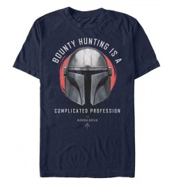 Star Wars The Mandalorian a Complicated Profession Portrait Short Sleeve Men's T-shirt Blue $15.05 T-Shirts