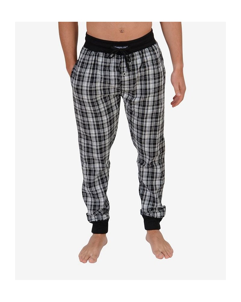 Men's Flannel Jogger Lounge Pants White, Black Plaid $22.08 Pajama