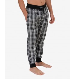 Men's Flannel Jogger Lounge Pants White, Black Plaid $22.08 Pajama