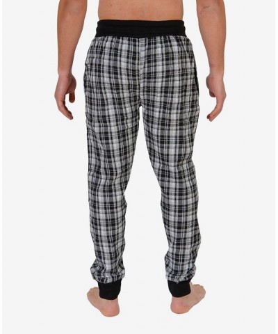 Men's Flannel Jogger Lounge Pants White, Black Plaid $22.08 Pajama