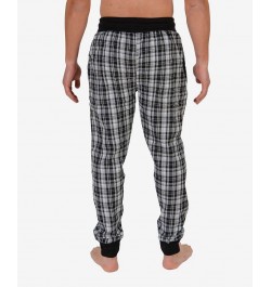 Men's Flannel Jogger Lounge Pants White, Black Plaid $22.08 Pajama