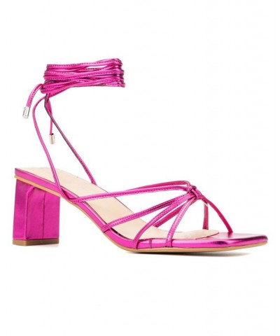 Women's Lana Wide Width Heels Sandals Pink $39.76 Shoes