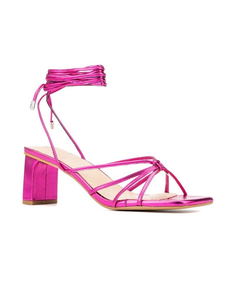 Women's Lana Wide Width Heels Sandals Pink $39.76 Shoes