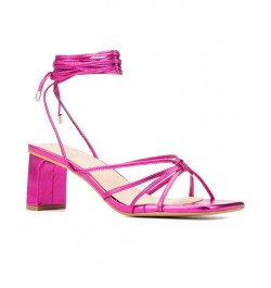 Women's Lana Wide Width Heels Sandals Pink $39.76 Shoes